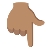 👇🏽 Backhand Index Pointing Down: Medium Skin Tone, Emoji by Google