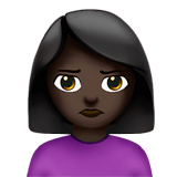 🙎🏿‍♀️ Woman Pouting: Dark Skin Tone, Emoji by Apple