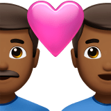 👨🏾‍❤️‍👨🏾 Couple with Heart: Man, Man, Medium-Dark Skin Tone, Emoji by Apple