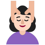 💆🏻‍♀️ Frau, Die Eine Kopfmassage Bekommt: Helle Hautfarbe Emoji von Microsoft