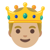 🤴🏼 Prince : Peau Moyennement Claire Emoji par Google