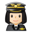 👩🏻‍✈️ Pilote Femme : Peau Claire Emoji par Samsung