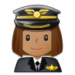 👩🏽‍✈️ Woman Pilot: Medium Skin Tone, Emoji by Samsung