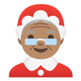 🤶🏽 Mère Noël : Peau Légèrement Mate Emoji par Google