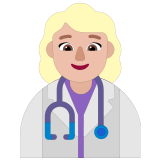 👩🏼‍⚕️ Woman Health Worker: Medium-Light Skin Tone, Emoji by Microsoft