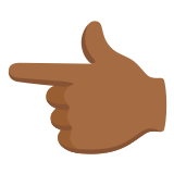 👈🏾 Main Avec Index Pointant À Gauche : Peau Mate Emoji par Google