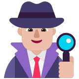 🕵🏼‍♂️ Мужчина-Детектив: Светлый Тон Кожи, смайлик от Microsoft