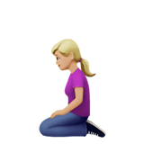 🧎🏼‍♀️ Woman Kneeling: Medium-Light Skin Tone, Emoji by Apple