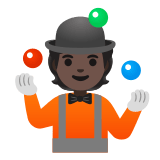 🤹🏿 Person Juggling: Dark Skin Tone, Emoji by Google