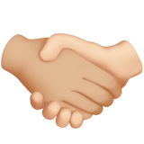 🫱🏼‍🫲🏻 Handshake: Medium-Light Skin Tone, Light Skin Tone, Emoji by Apple