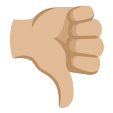 👎🏼 Daumen Runter: Mittelhelle Hautfarbe Emoji von Google