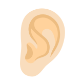 👂🏻 Ear: Light Skin Tone, Emoji by Google