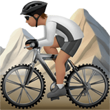 🚵🏽 Person Mountain Biking: Medium Skin Tone, Emoji by Apple