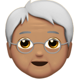 🧓🏽 Пожилой Человек: Средний Тон Кожи, смайлик от Apple
