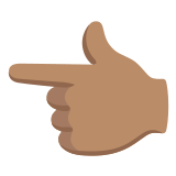 👈🏽 Указывающий Налево Палец: Средний Тон Кожи, смайлик от Google