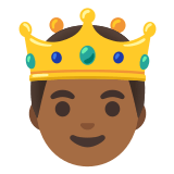 🤴🏾 Prinz: Mitteldunkle Hautfarbe Emoji von Google