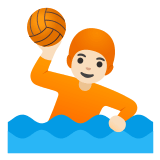 🤽🏻 Person Playing Water Polo: Light Skin Tone, Emoji by Google
