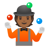 🤹🏾 Person Juggling: Medium-Dark Skin Tone, Emoji by Google
