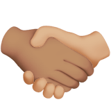 🫱🏽‍🫲🏼 Handshake: Medium Skin Tone, Medium-Light Skin Tone, Emoji by Apple