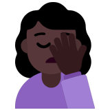 🤦🏿‍♀️ Woman Facepalming: Dark Skin Tone, Emoji by Microsoft