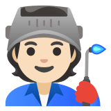 🧑🏻‍🏭 Fabrikarbeiter(in): Helle Hautfarbe Emoji von Google