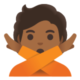 🙅🏾 Person Gesturing No: Medium-Dark Skin Tone, Emoji by Google