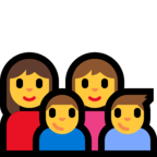 👩‍👩‍👦‍👦 Familie: Frau, Frau, Junge Und Junge Emoji von Microsoft