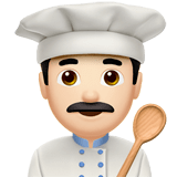 👨🏻‍🍳 Cuisinier : Peau Claire Emoji par Apple