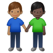 👨🏽‍🤝‍👨🏿 Händchen Haltende Männer: Mittlere Hautfarbe, Dunkle Hautfarbe Emoji von Samsung
