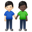 👨🏻‍🤝‍👨🏿 Deux Hommes Se Tenant La Main : Peau Claire Et Peau Foncée Emoji par Samsung