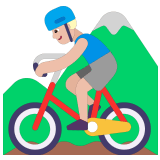 🚵🏼‍♂️ Мужчина на Горном Велосипеде: Светлый Тон Кожи, смайлик от Microsoft