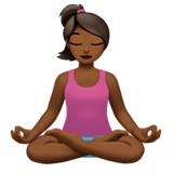 🧘🏾‍♀️ Woman in Lotus Position: Medium-Dark Skin Tone, Emoji by Apple