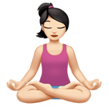 🧘🏻‍♀️ Woman in Lotus Position: Light Skin Tone, Emoji by Apple