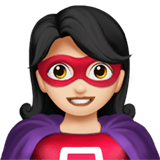 🦸🏻‍♀️ Woman Superhero: Light Skin Tone, Emoji by Apple