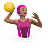 🤽🏽‍♀️ Woman Playing Water Polo: Medium Skin Tone, Emoji by Apple