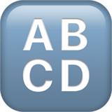 🔠 Eingabesymbol Lateinische Großbuchstaben Emoji von Apple