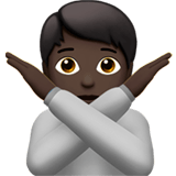 🙅🏿 Person Gesturing No: Dark Skin Tone, Emoji by Apple