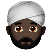 👳🏿‍♂️ Man Wearing Turban: Dark Skin Tone, Emoji by Apple
