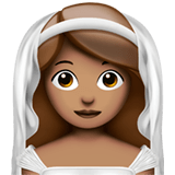 👰🏽‍♀️ Woman with Veil: Medium Skin Tone, Emoji by Apple