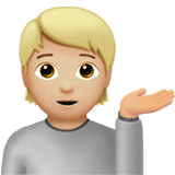 💁🏼 Person Tipping Hand: Medium-Light Skin Tone, Emoji by Apple