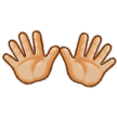 👐🏼 Mains Ouvertes : Peau Moyennement Claire Emoji par Samsung
