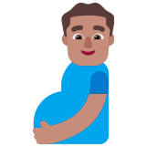 🫃🏽 Pregnant Man: Medium Skin Tone, Emoji by Microsoft