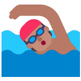 🏊🏽 Плавание: Средний Тон Кожи, смайлик от Microsoft