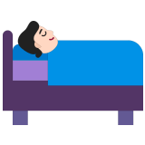 🛌🏻 Person in Bed: Light Skin Tone, Emoji by Microsoft