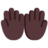 🤲🏿 Palms Up Together: Dark Skin Tone, Emoji by Microsoft