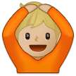 🙆🏼 Person Mit Händen Auf Dem Kopf: Mittelhelle Hautfarbe Emoji von Samsung