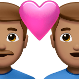 👨🏽‍❤️‍👨🏽 Couple with Heart: Man, Man, Medium Skin Tone, Emoji by Apple