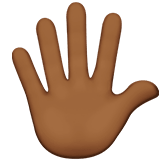 🖐🏾 Hand with Fingers Splayed: Medium-Dark Skin Tone, Emoji by Apple