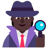 🕵🏿 Detektiv(in): Dunkle Hautfarbe Emoji von Microsoft