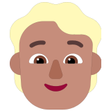 👱🏽 Personne Blonde : Peau Légèrement Mate Emoji par Microsoft